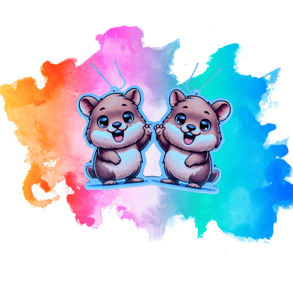 2x Auto Duftbaum / Lufterfrischer Funny Quokka - Duft Ocean