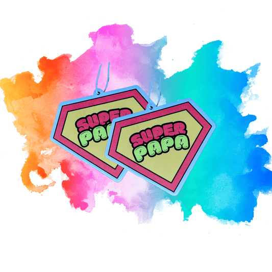 2x Auto Duftbaum / Lufterfrischer Super Papa - Duft New Car