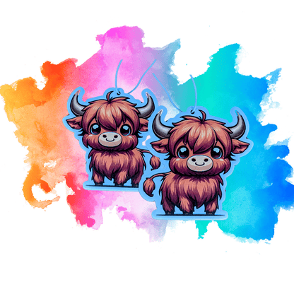 2x Auto Duftbaum / Lufterfrischer Hochlandkuh - Duft Forest Rain