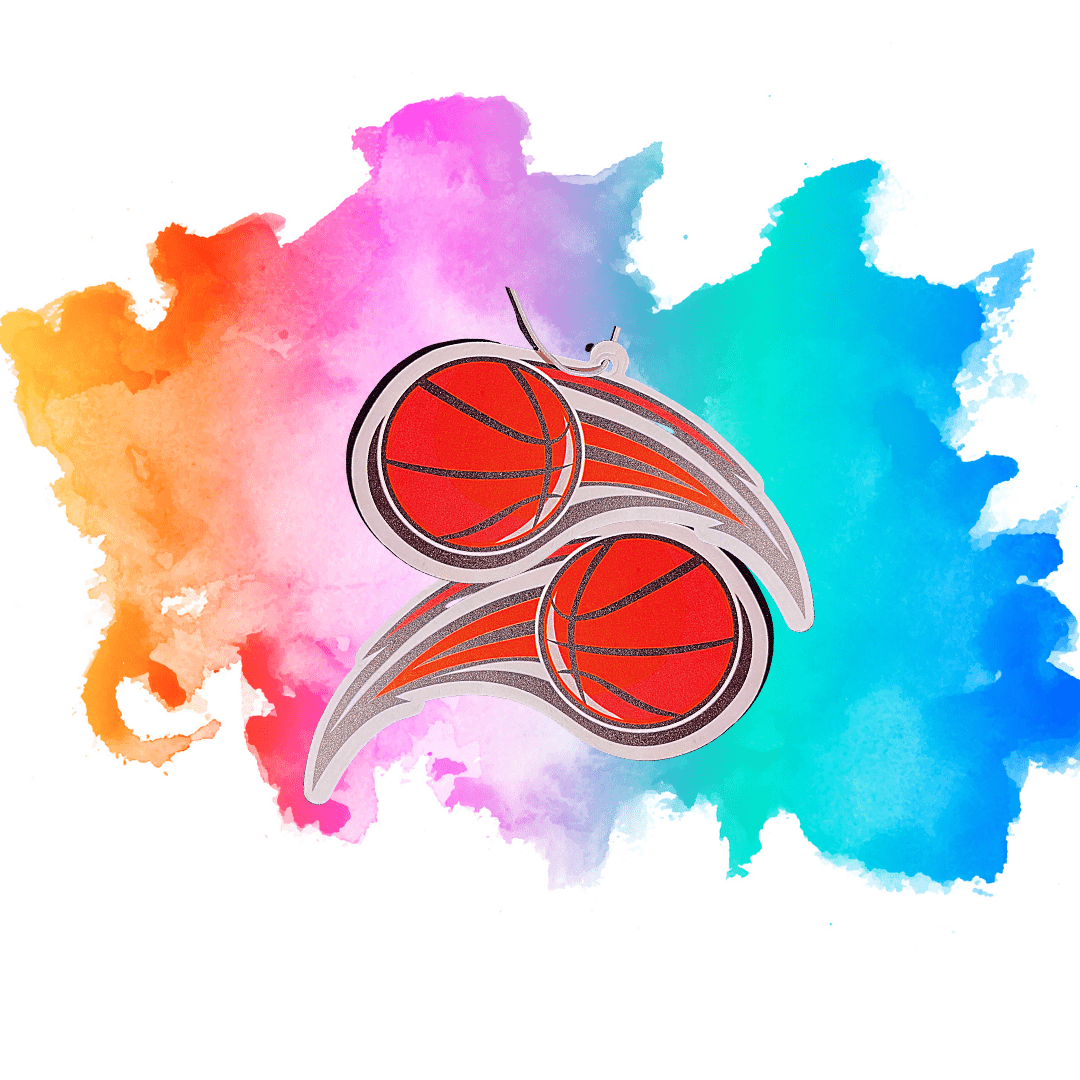 Auto Duftbaum Abbildung von zwei Basketbällen, in der Farbe Braun