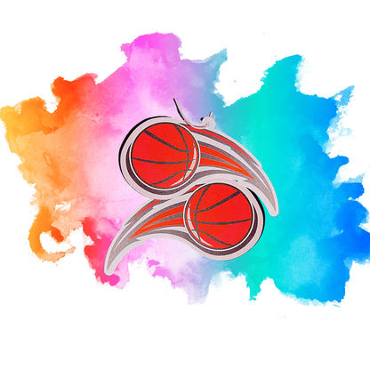Auto Duftbaum Abbildung von zwei Basketbällen, in der Farbe Braun