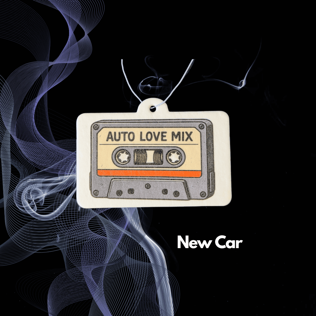 Retro Musikkassette „Auto Love Mix“ als Auto Duftbaum mit New-Car-Duft von Hauptstadtduft