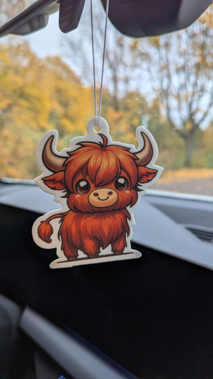 2x Auto Duftbaum / Lufterfrischer Hochlandkuh - Duft Forest Rain