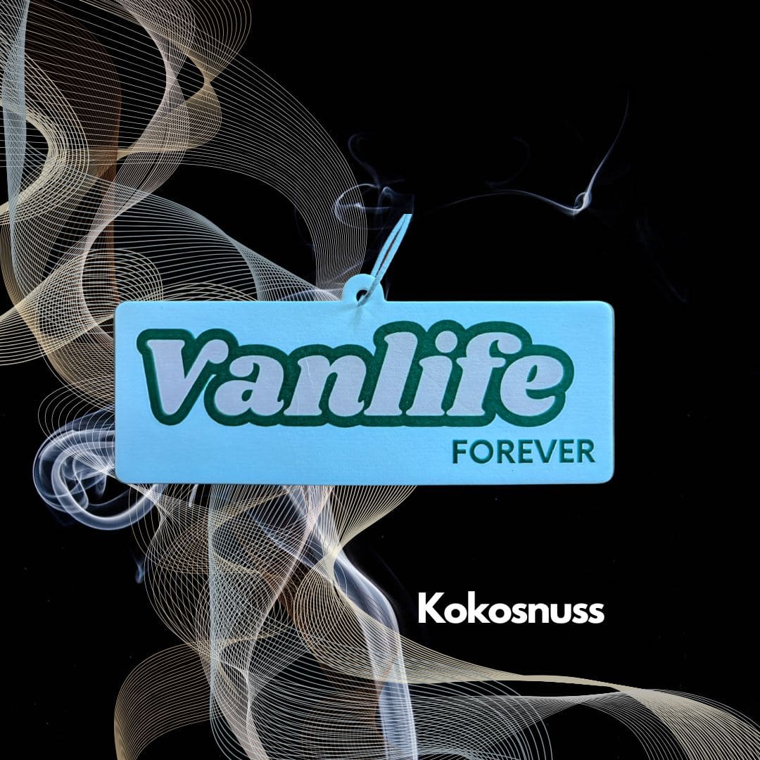 Auto Duftbaum „Vanlife Forever“ mit Kokosduft als Lufterfrischer fürs Auto von Hauptstadtduft
